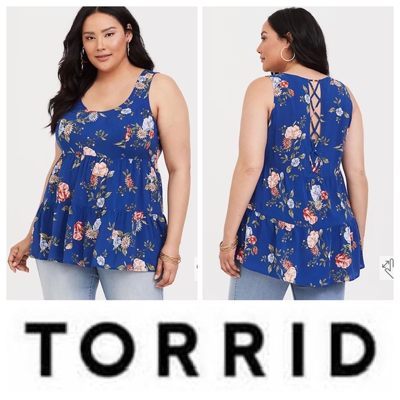 torrid Tops - Torrid Baby Doll Challis Tiered Tunic Tank